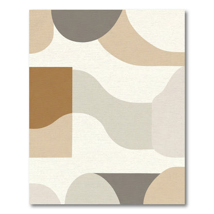 Earthy Terracotta Abstract Curves Rug