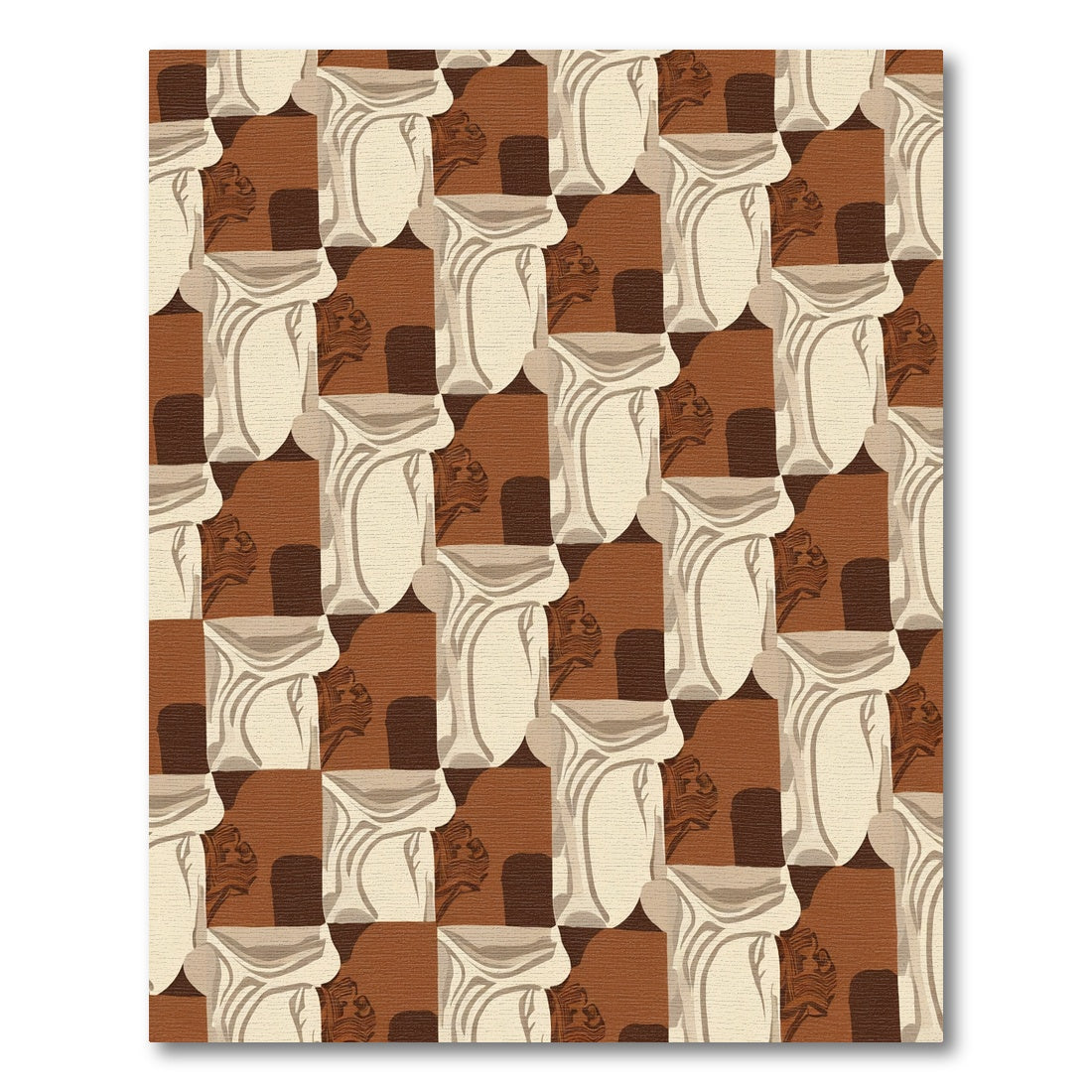 Crumpled Paper Architectural Column Art Rug
