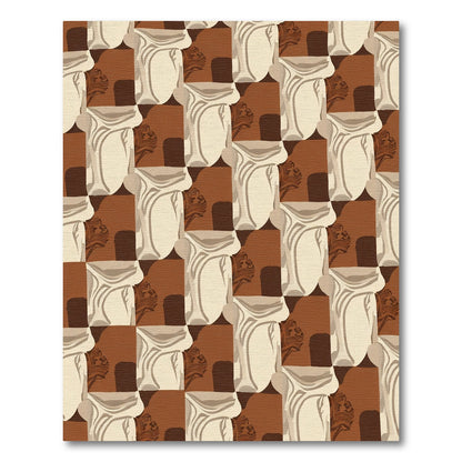 Crumpled Paper Architectural Column Art Rug