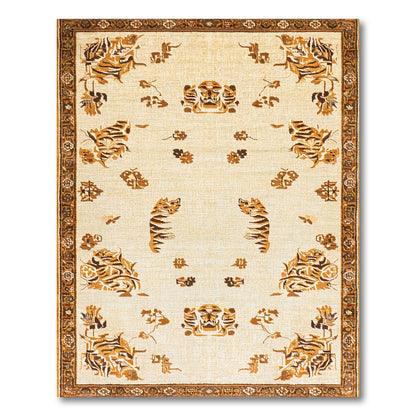 Brown and Tan Brown Tiger Heritage Area Rug