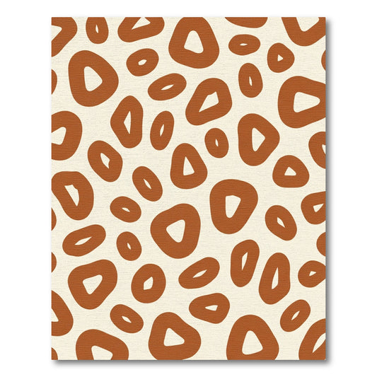 Earthy Ochre Abstract Organic Shapes Rug