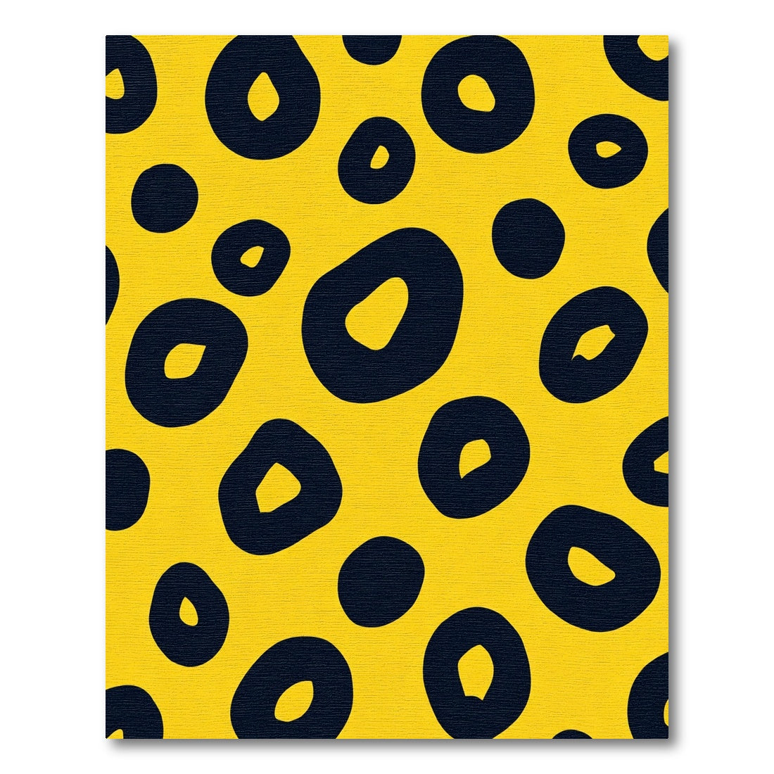 Vibrant Yellow Black Animal Spot Rug