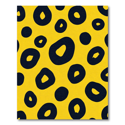 Vibrant Yellow Black Animal Spot Rug