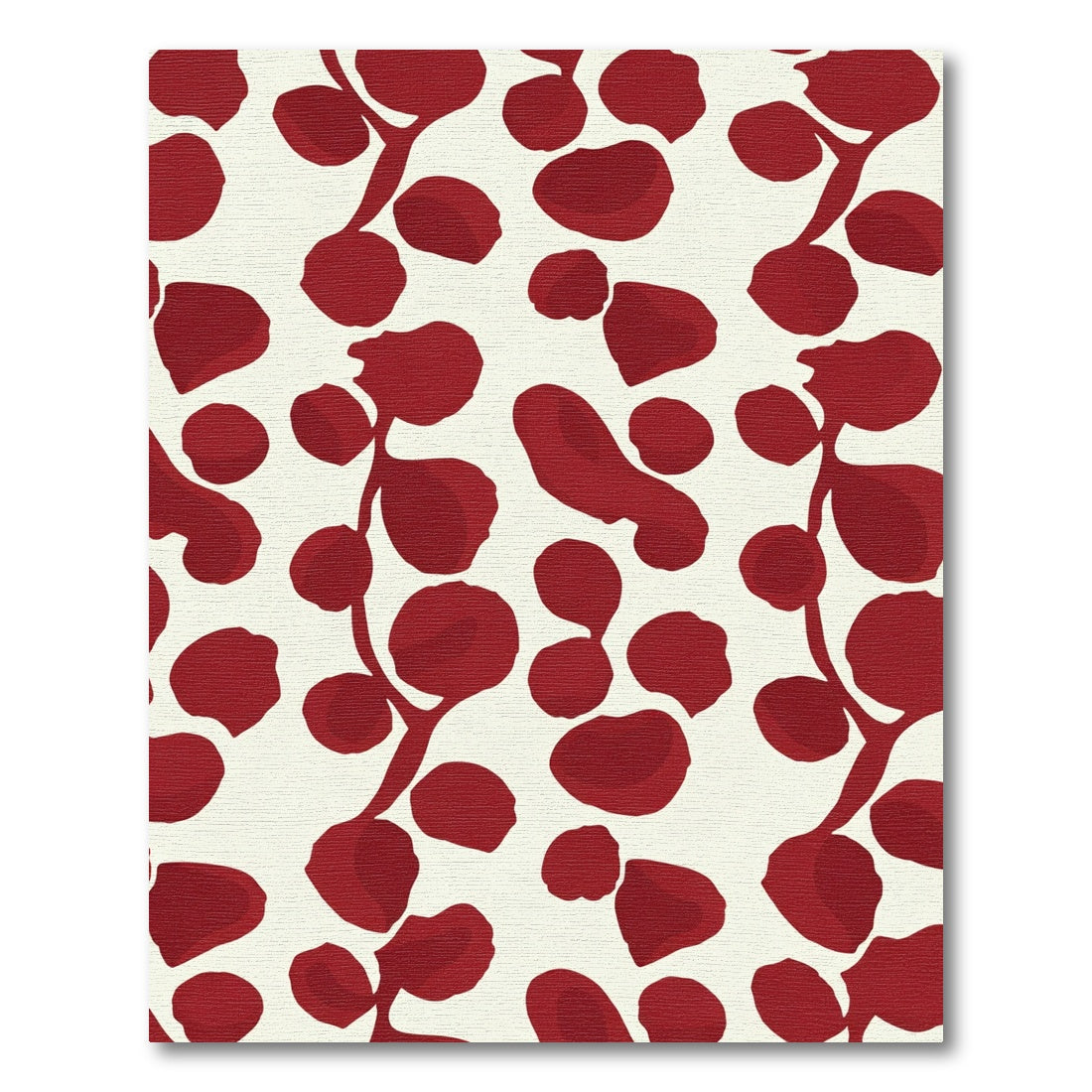 Crimson Botanical Vine Scatter Rug