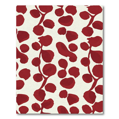 Crimson Botanical Vine Scatter Rug