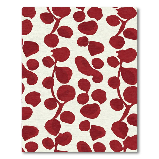 Crimson Botanical Vine Scatter Rug