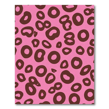 Pink Brown Spotted Animal Print Rug
