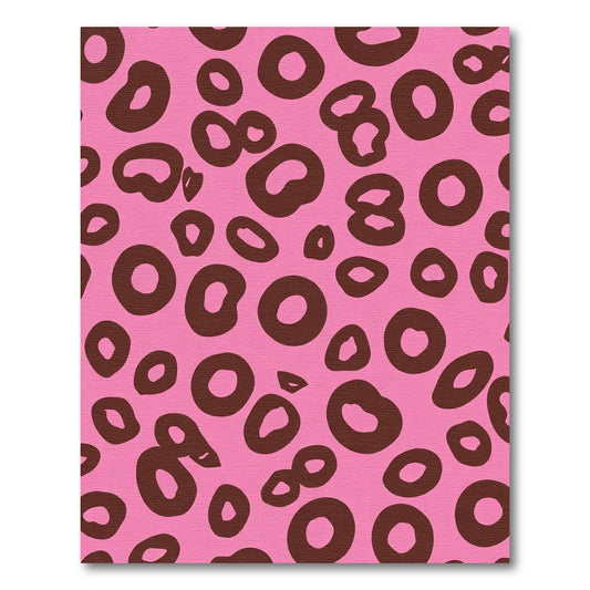 Pink Brown Spotted Animal Print Rug