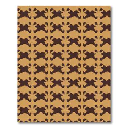 Brown Abstract Four-Pointed Star Rug