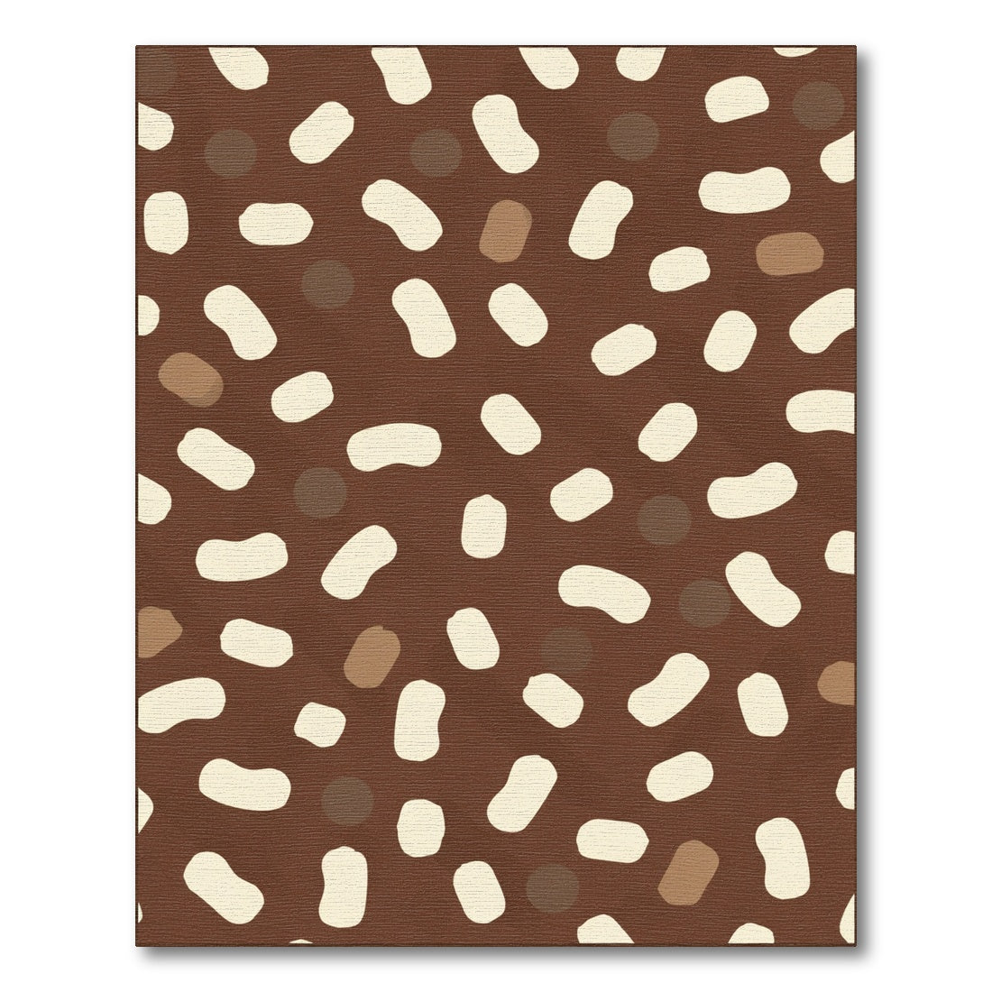 Brown Cream Speckled Organic Round Rug