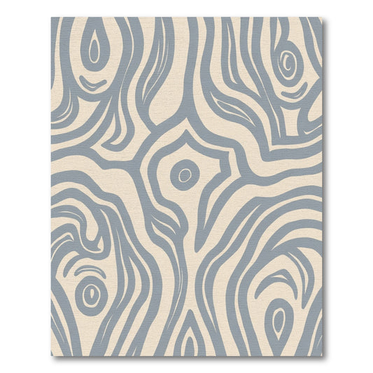 Soft Blue Swirl Organic Abstraction Rug