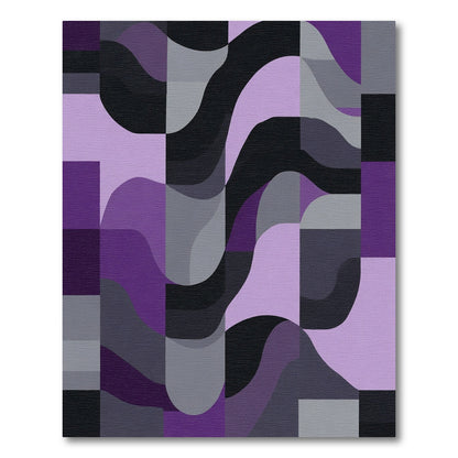 Amethyst Waves Geometric Arrangement Rug