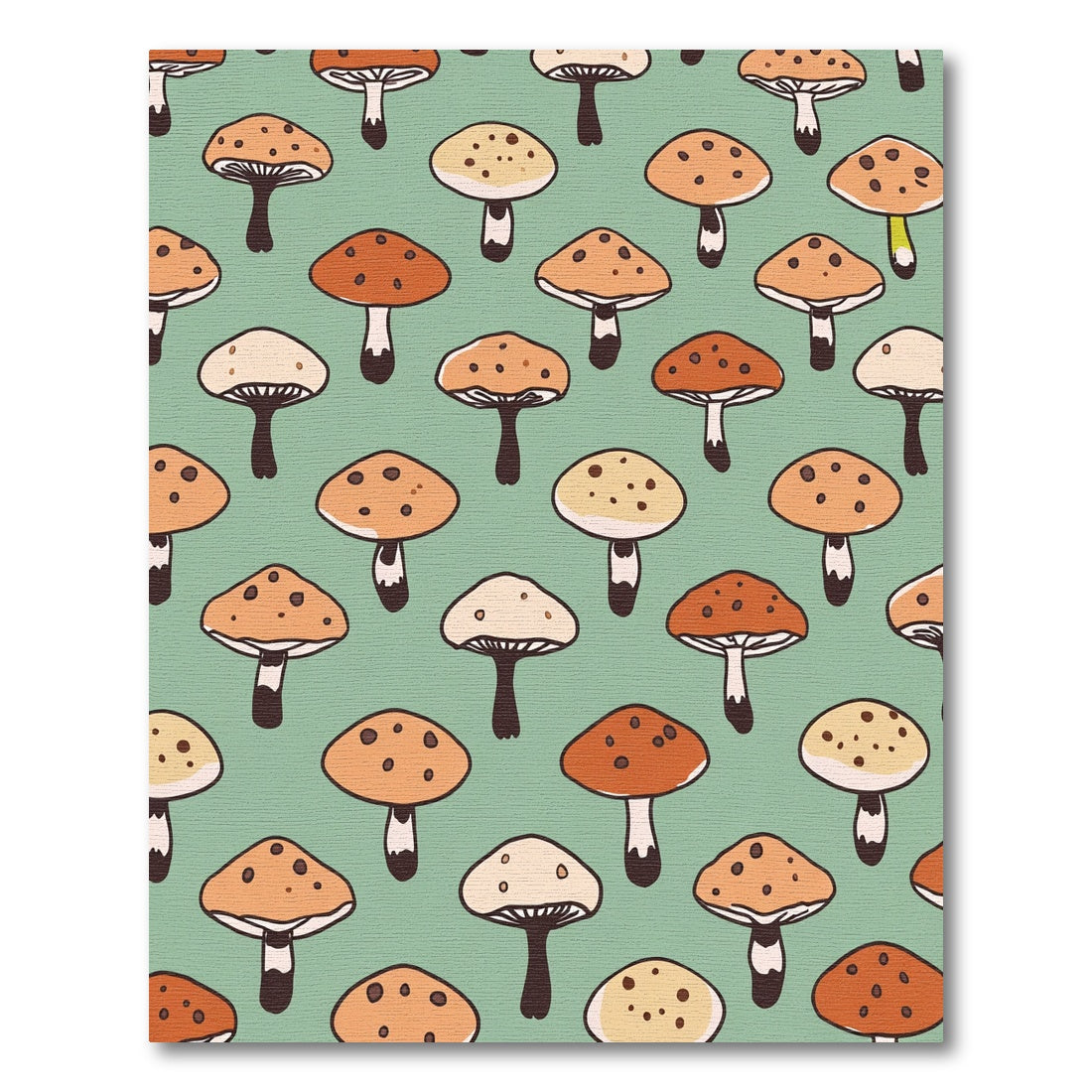 Orange Brown Cream Mushroom Arrangement Rug
