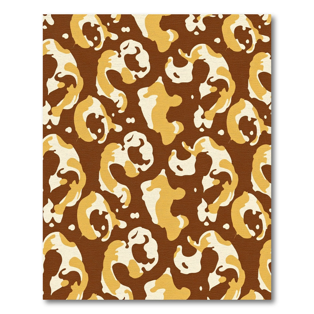 Brown and Gold Abstract Swirl Rug