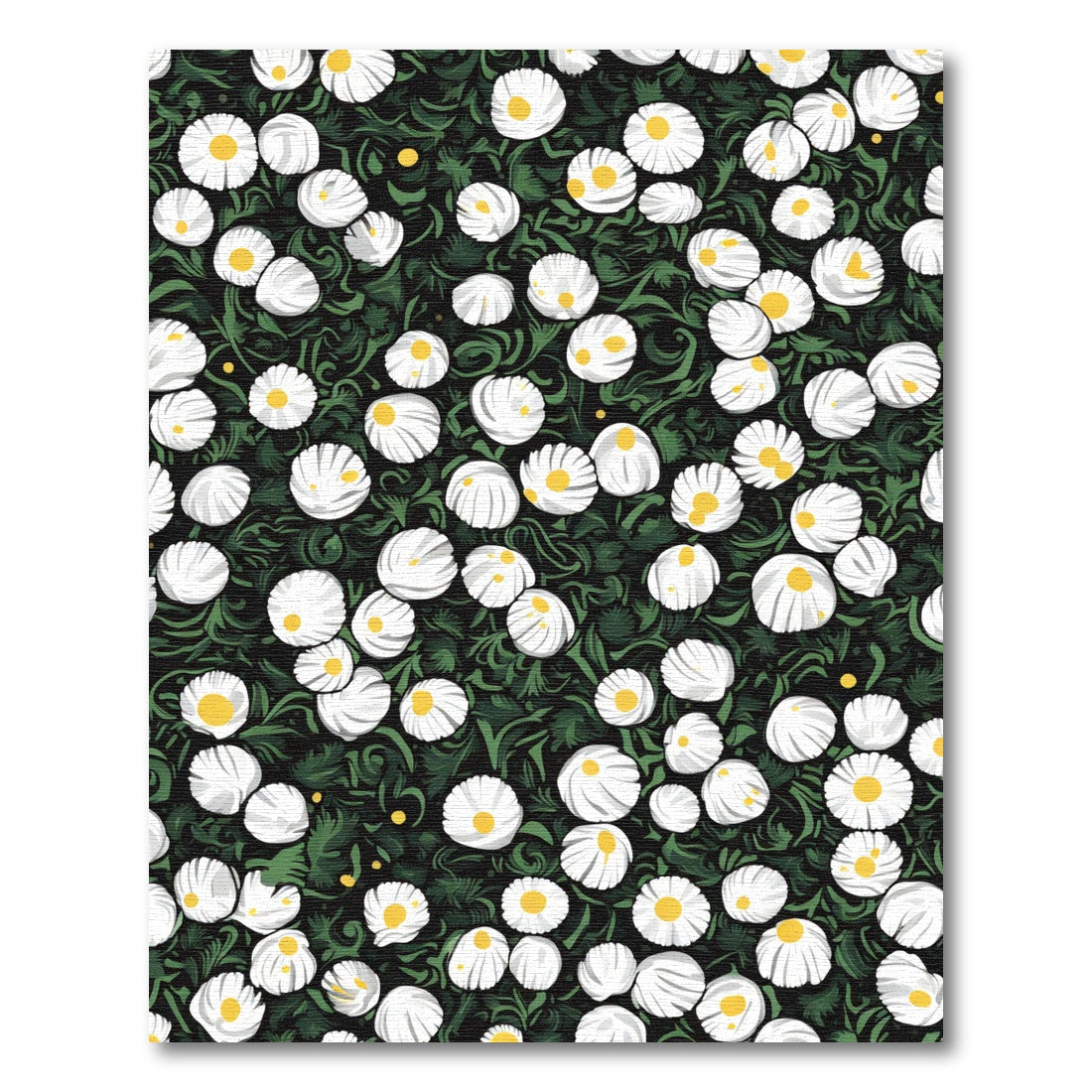 White Daisy Garden Pattern Rug