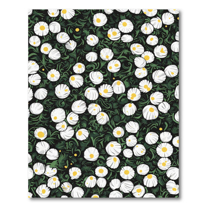 White Daisy Garden Pattern Rug