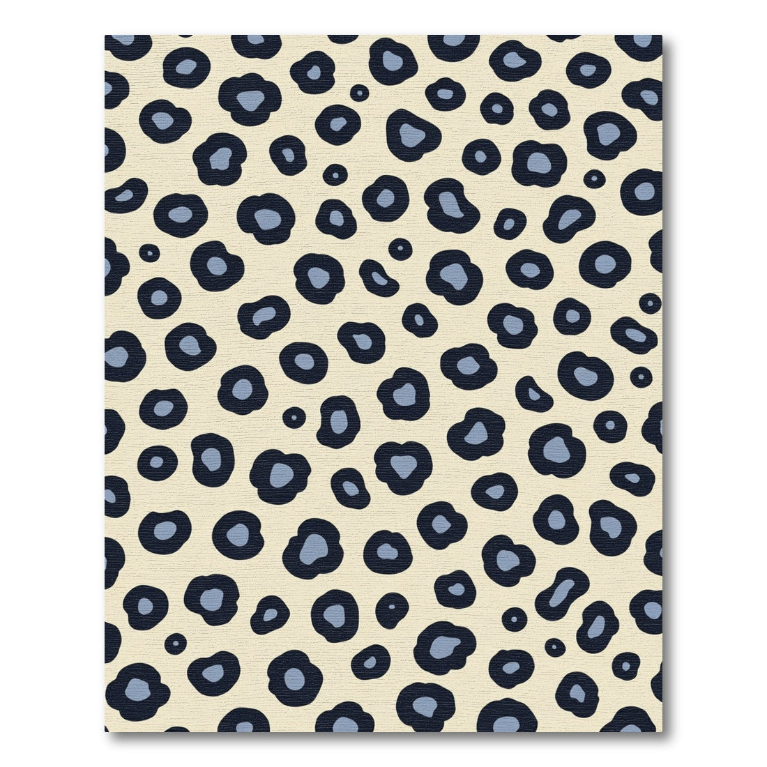 Cream Blue Spotted Animal Hide Rug