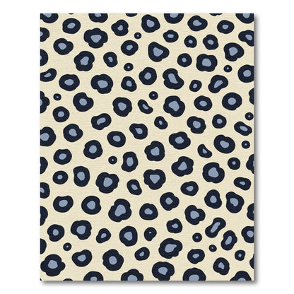 Cream Blue Spotted Animal Hide Rug