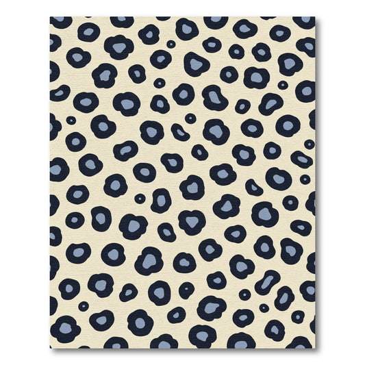 Cream Blue Spotted Animal Hide Rug