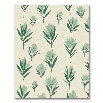 Sage Green Stylized Floral Garland Rug