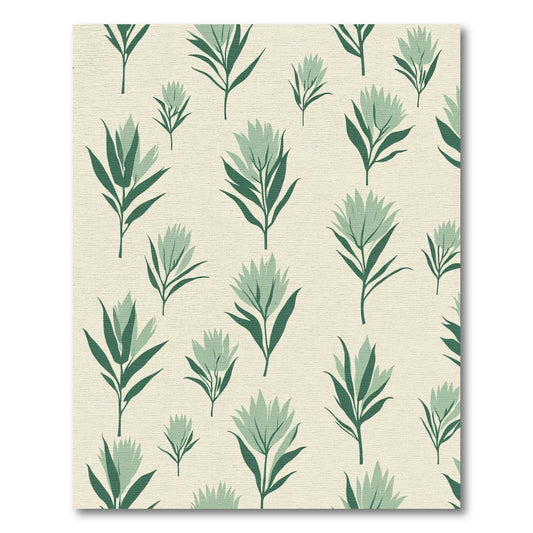 Sage Green Stylized Floral Garland Rug