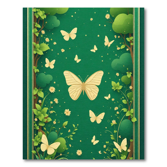 Golden Butterflies Meadow Garden Rug