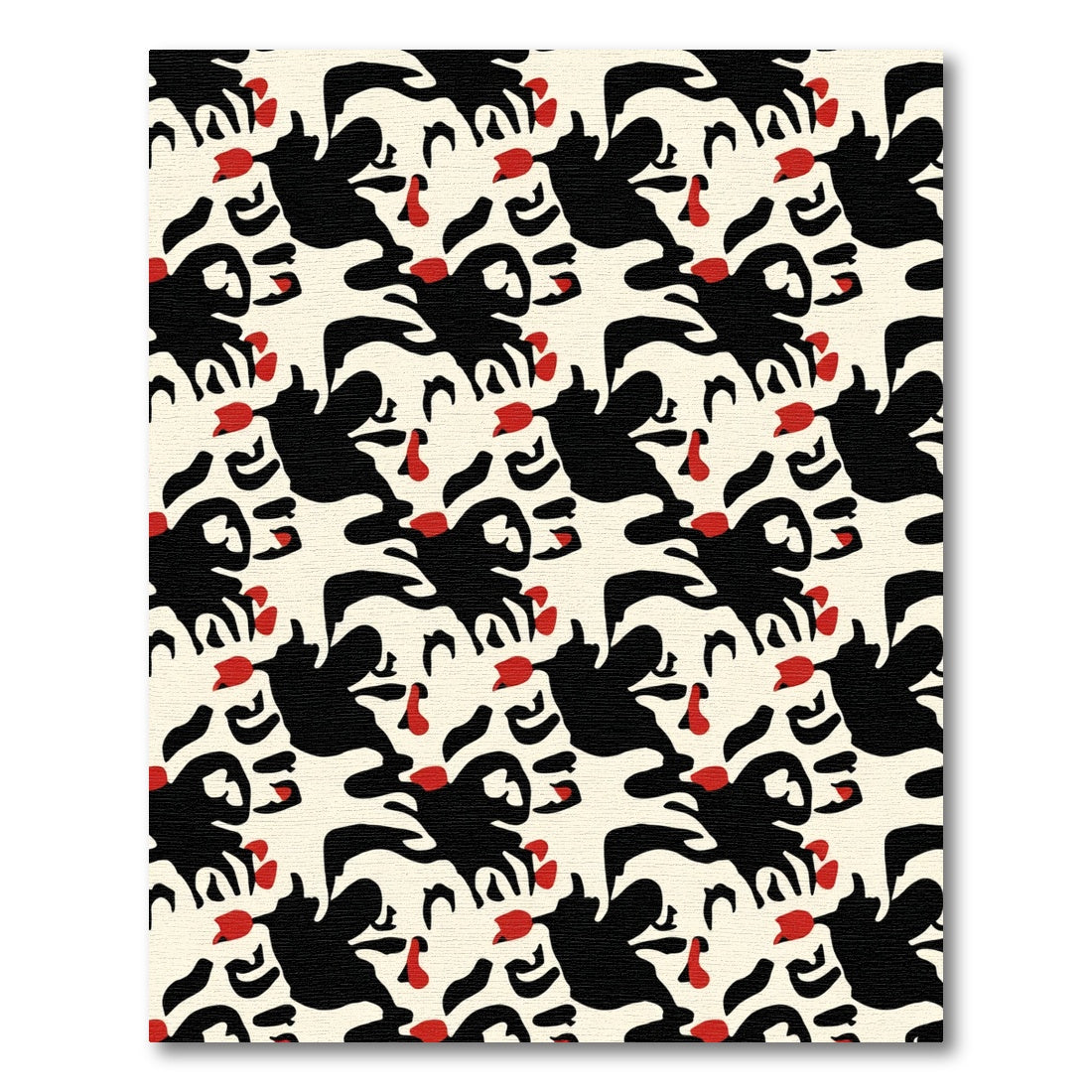 Bold Abstract Black Red Shapes Rug