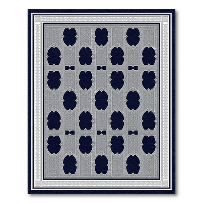 Navy Blue Quatrefoil Persian Area Rug