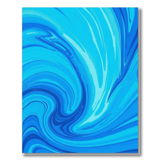 Abstract Blue Swirl Fluid Rug