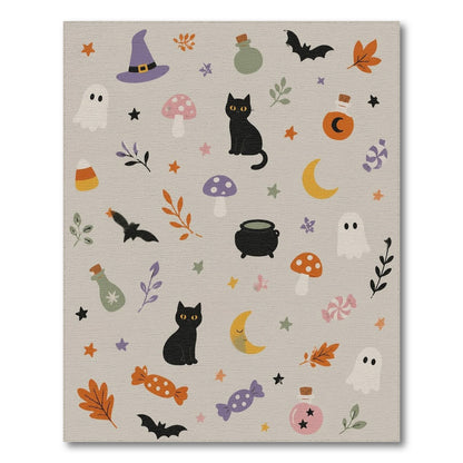 Cute Halloween Cats Ghosts Kids Cartoon Area Rug