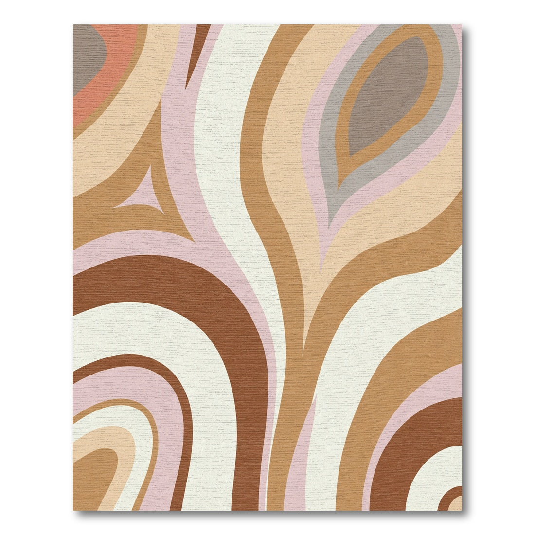 Retro Earthy Swirl Serene Waves Rug