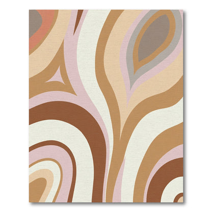 Retro Earthy Swirl Serene Waves Rug