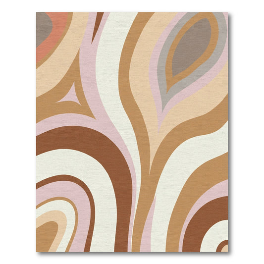 Retro Earthy Swirl Serene Waves Rug