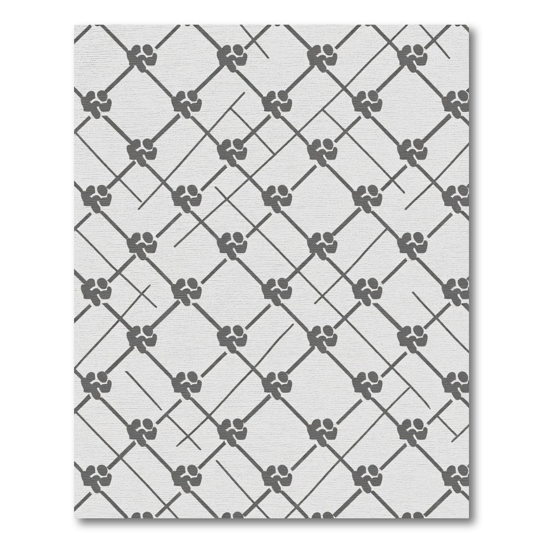 Gray Diamond Vine Lattice Rug