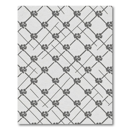 Gray Diamond Vine Lattice Rug