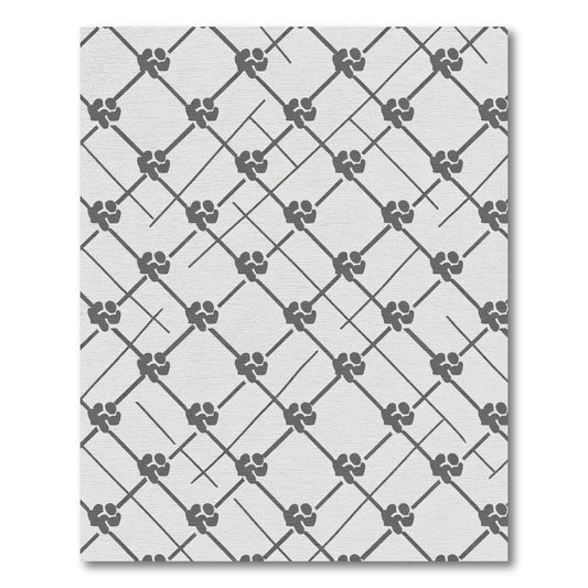 Gray Diamond Vine Lattice Rug