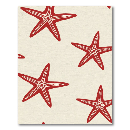 Crimson Starfish Beach Pattern Rug