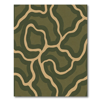 Earthy Camouflage Organic Swirls Rug