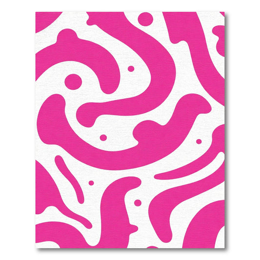 Vibrant Pink Blob Abstract Rug