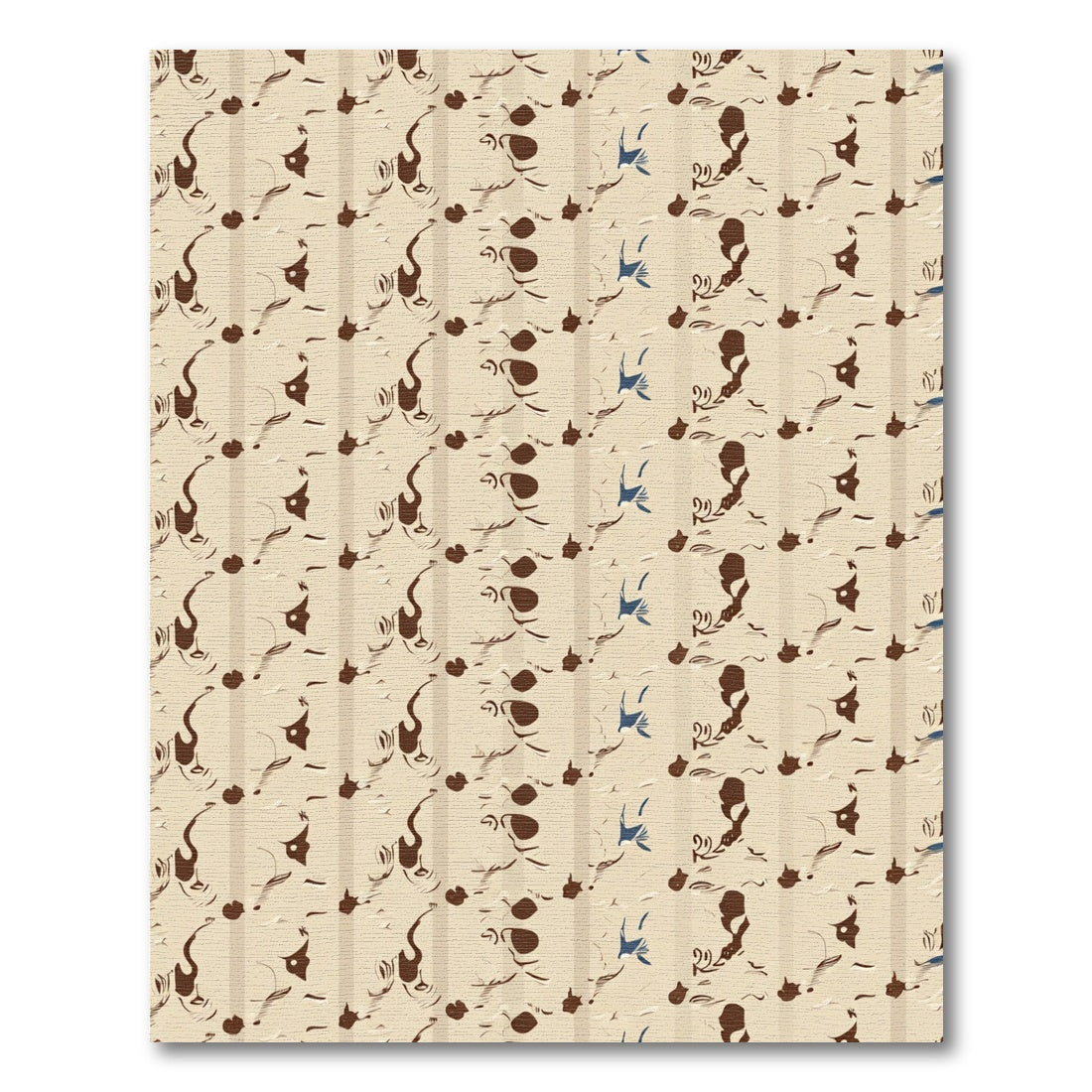 Earthy Tone Vertical Abstract Bird Rug