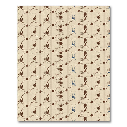 Earthy Tone Vertical Abstract Bird Rug