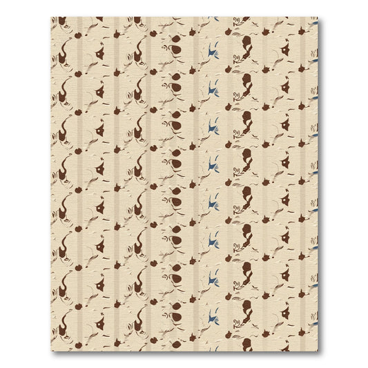 Earthy Tone Vertical Abstract Bird Rug