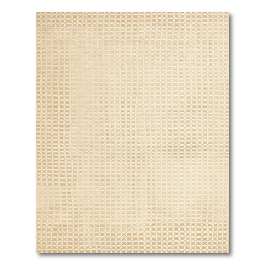 Golden Beige Geometric Interlocking Circles Rug