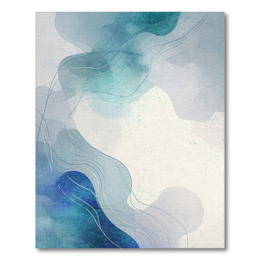 Abstract Area Blue and Teal Blue Teal Abstract Flow Area Rug