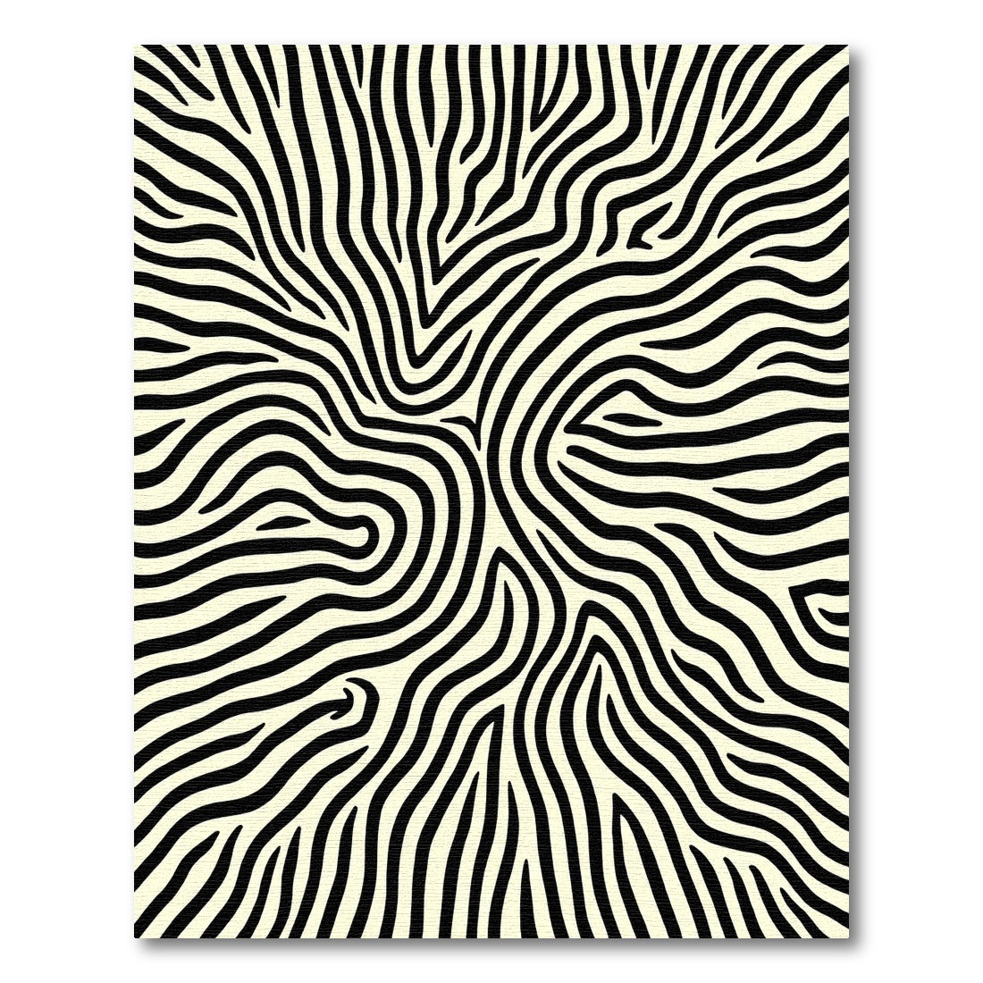 Organic Black White Zebra Lines Rug