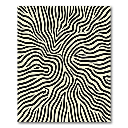 Organic Black White Zebra Lines Rug