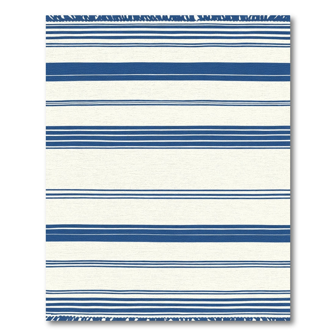 Classic Blue White Horizontal Stripe Rug