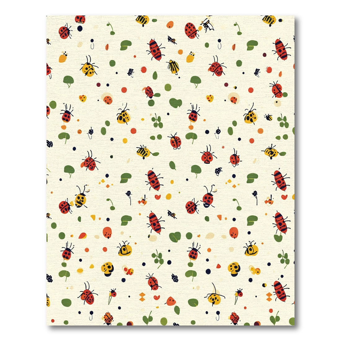 Whimsical Ladybug And Beetle Garden Rug