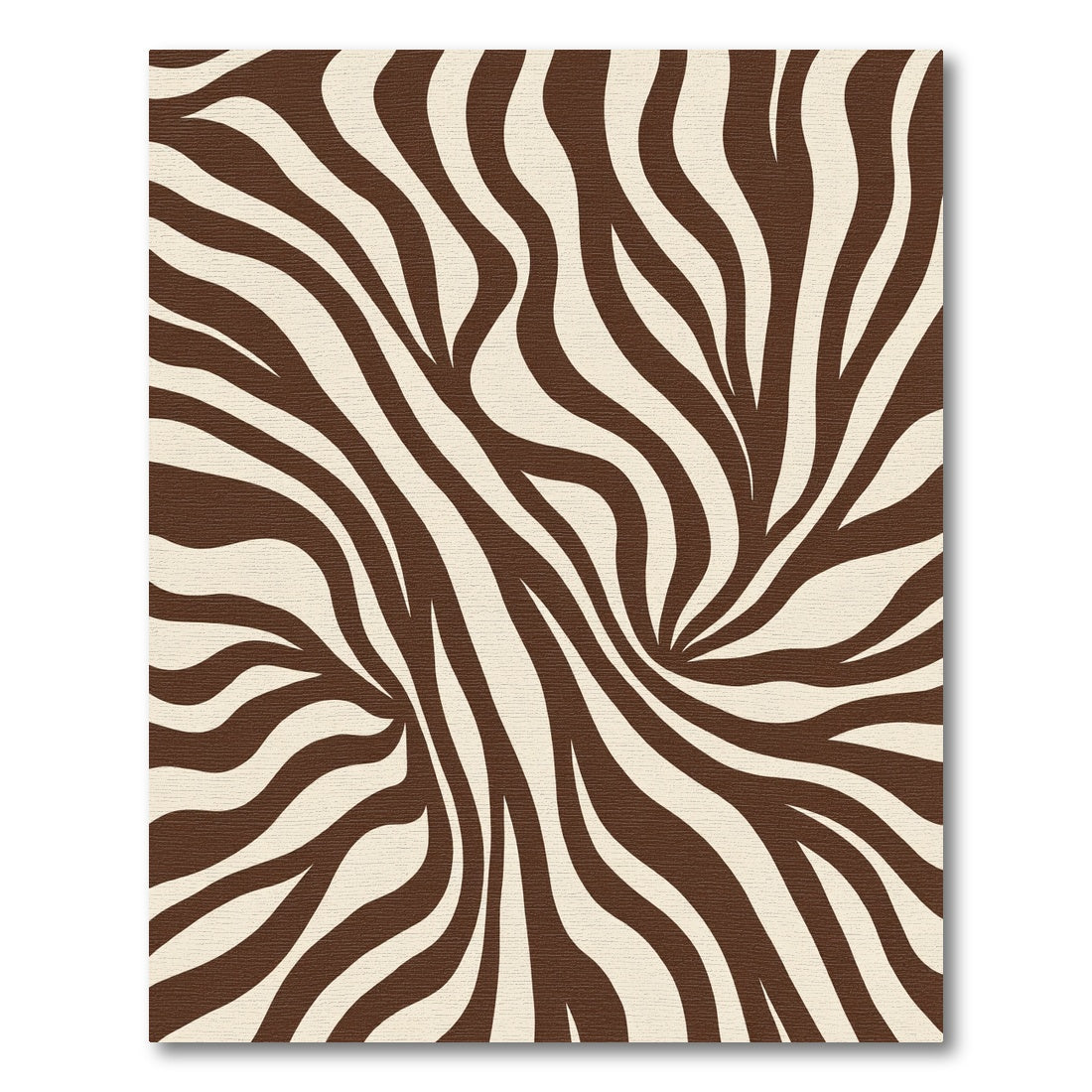 Brown Cream Zebra Stripe Swirl Rug
