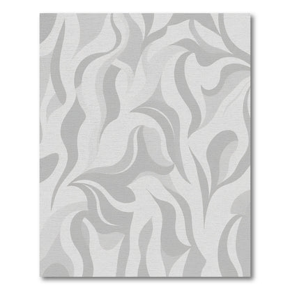 Soft Gray Abstract Swirl Flow Rug